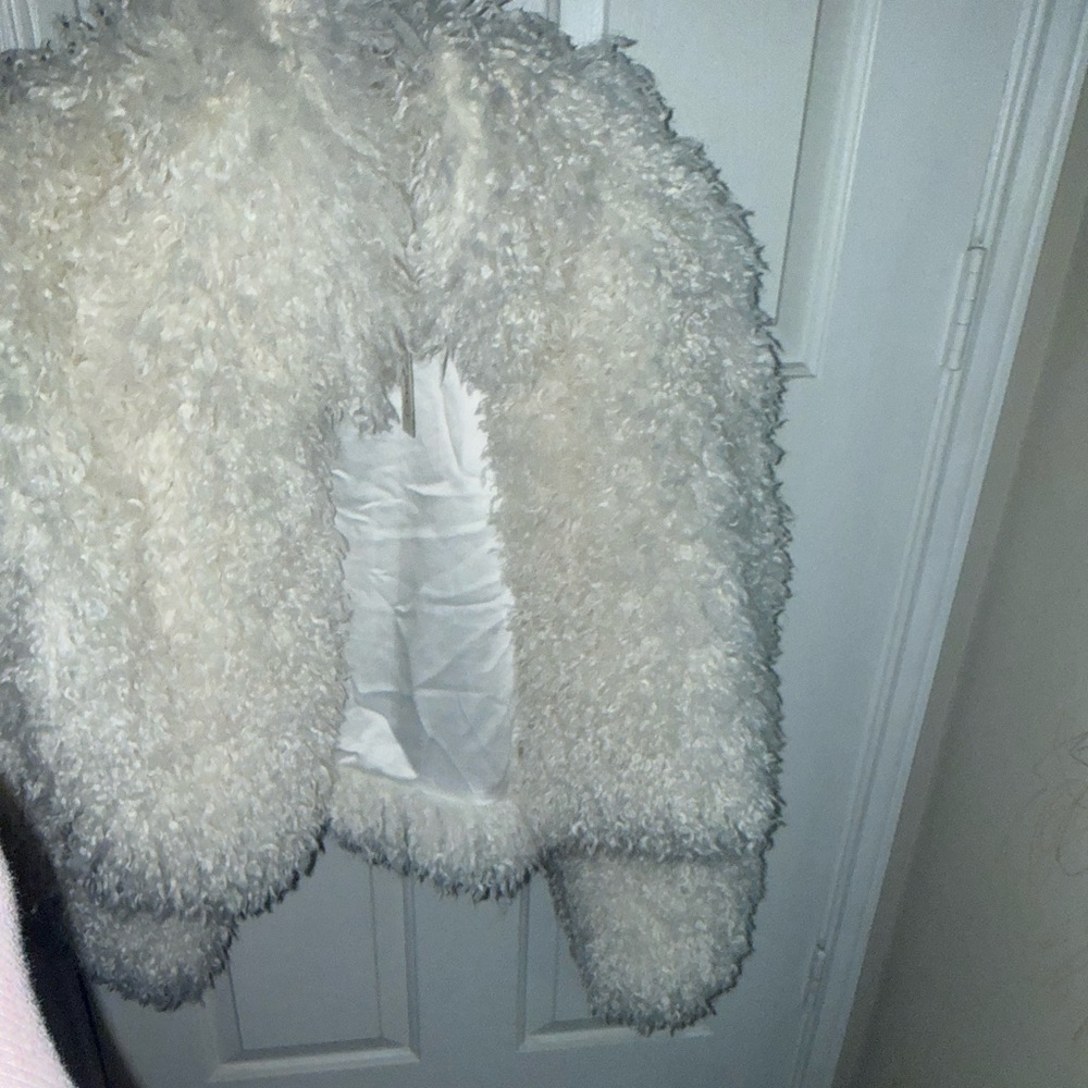 Amazon Women's White Fuzzy Jacket